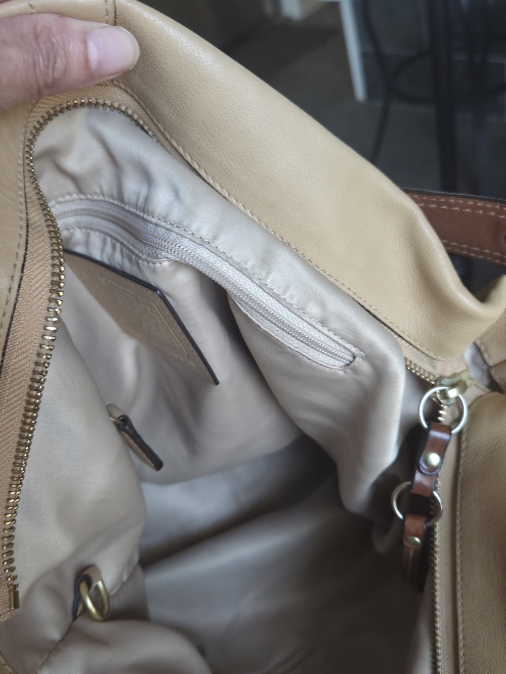 Coach Pebbled Leather Hobo Bag in Tan - Picture 8 of 14